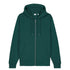 Front view flat lay of women’s glazed green organic cotton brushed heavyweight 350GSM zip up sweatshirt – Louvóre athleisure apparel